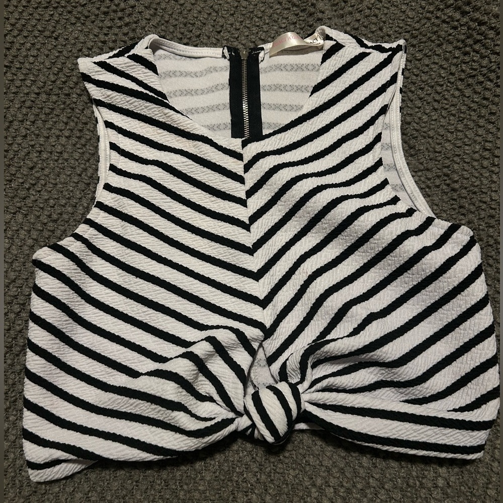 Striped Black and White Women's Top